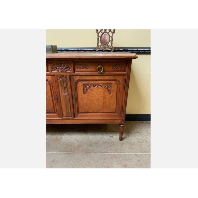 Antique Art Nouveau Walnut Sideboard, 1910 For Sale - Image 4 of 13