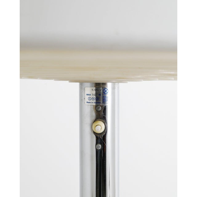 Plastic Mid-Century Swedish White & Chrome Knubbling Floor Lamps by Anders Pehrson for Ateljé Lyktan, 1970s, Set of 2 For Sale - Image 7 of 9