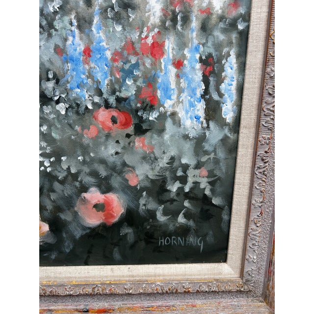 Vintage Impressionist Garden Landscape With Woman by Elizabeth Horning for Ethan Allen For Sale In Philadelphia - Image 6 of 11