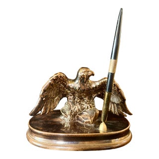 Mid 20th Century Eagle Desk Pen Stand For Sale