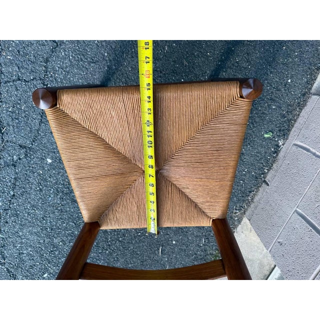 20th Century Clore Furniture Set of 10 Shaker Style Walnut Rush Seat Ladder Back Dining Chairs For Sale - Image 18 of 18