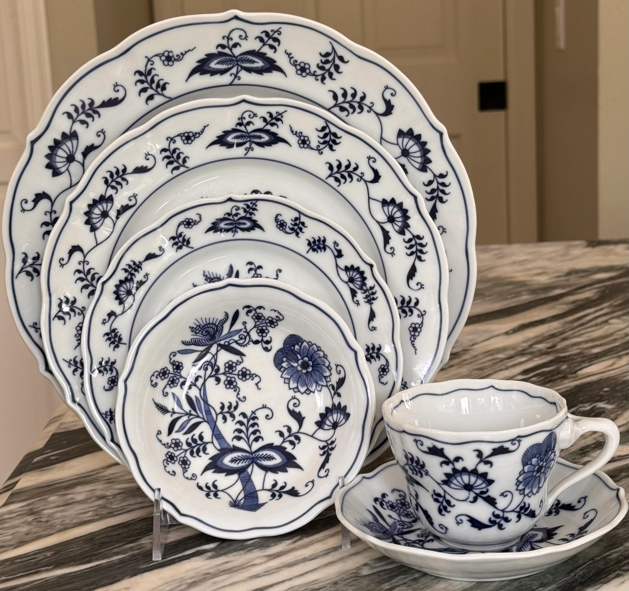 Blue Danube 6 Piece Place Setting - Multiple Available | Chairish