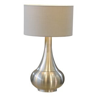 Vintage Table Lamp in Brushed Aluminum, 1970s For Sale