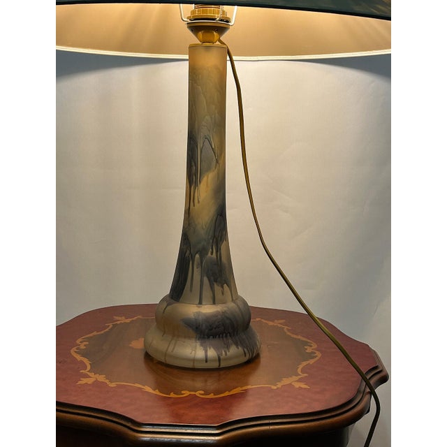 Pate De Verre Fabric Shade Table Lamp, 1950s For Sale - Image 10 of 12