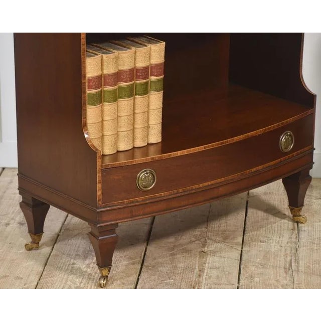 Brown Mahogany Inlaid Open Bookcases, 1890s, Set of 2 For Sale - Image 8 of 18