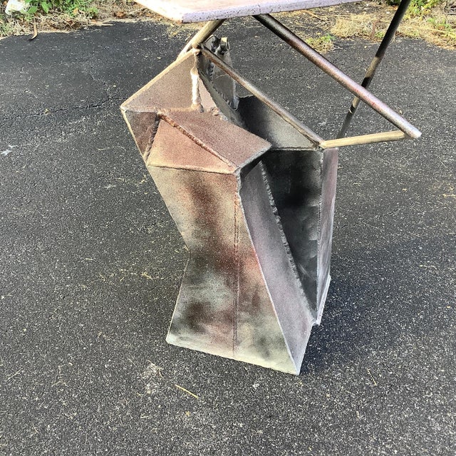 Gray 1970s Contemporary Mixed Media Table For Sale - Image 8 of 8