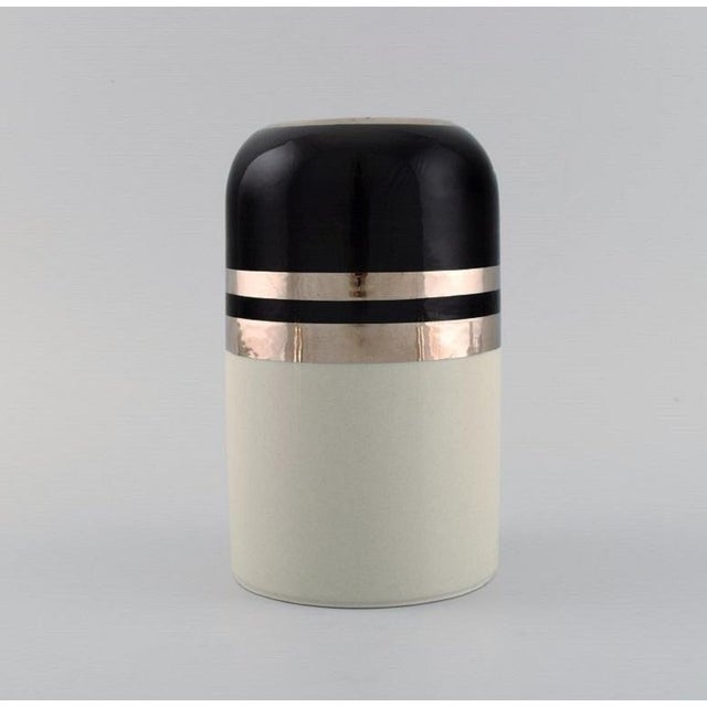 1960s Modernis Silver Ceramics Vase by Peter Winquist for Arabia, 1960s For Sale - Image 5 of 7