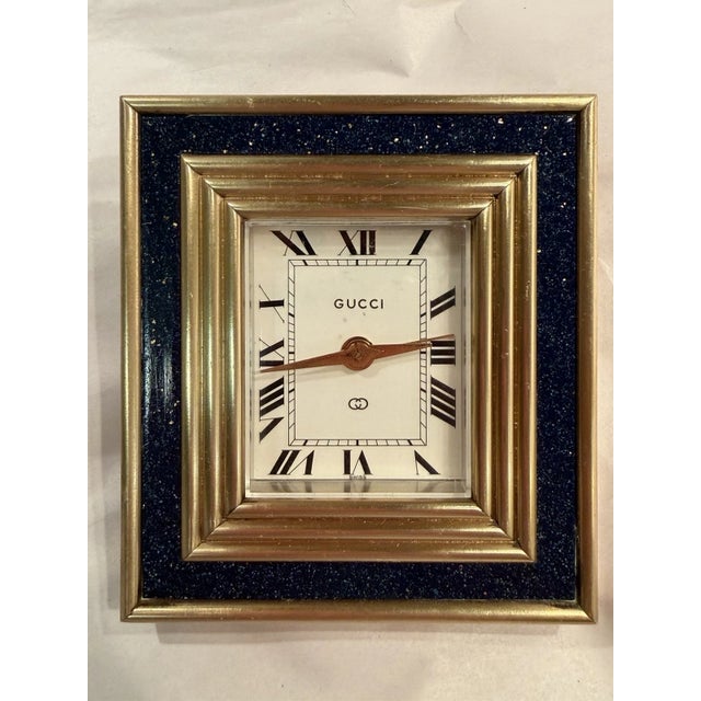 1960s 1960s Gucci Lapis Lazuli Desk Clock With Alarm For Sale - Image 5 of 10