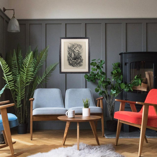 Art Deco Fantasy Charcoal Drawing Lithograph Print by Adolf Uzarski, 1919 For Sale - Image 11 of 13