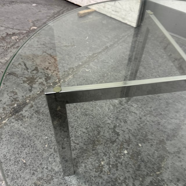Postmodern Vintage Tempered Glass + Chrome Coffee Table For Sale - Image 12 of 12