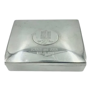 Mid 20th Century Vintage the 21 Club Nyc Restaurant Pewter Box
