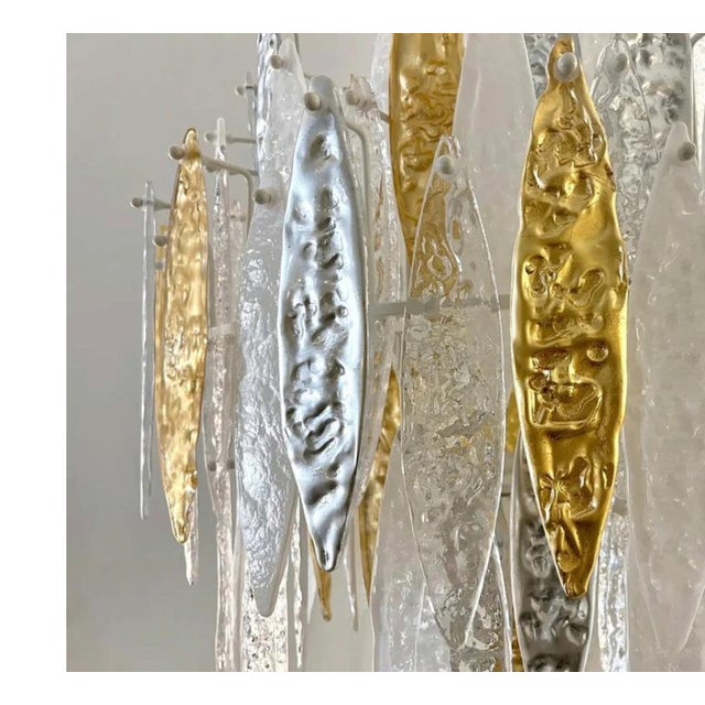 Mid 20th Century Mid-Century Modern Italian Murano Glass Icicle Chandelier For Sale In New York - Image 6 of 8