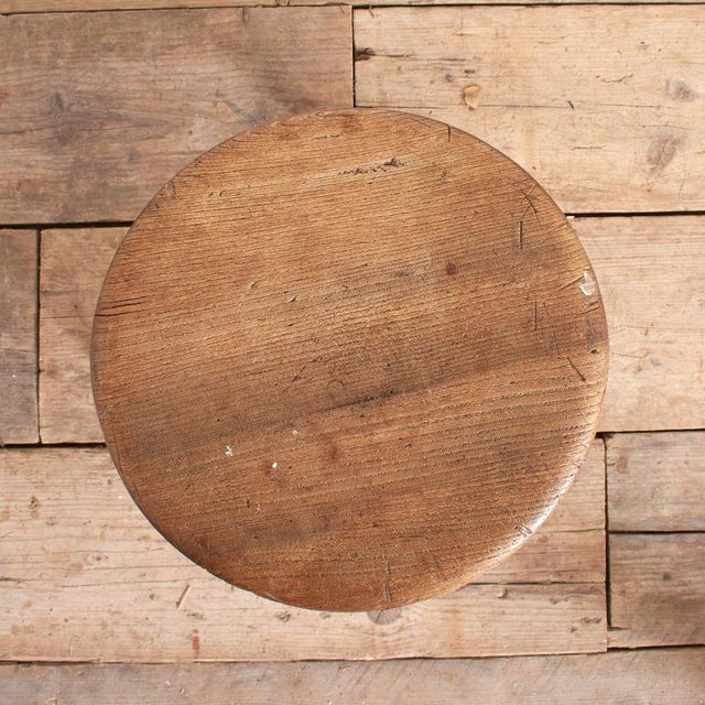 Vintage Rustic Wooden Stool For Sale - Image 4 of 6