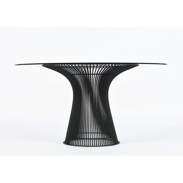 Knoll Attributed Warren Platner for Knoll Pedestal Dining Table With New 54 Round Glass For Sale - Image 4 of 13