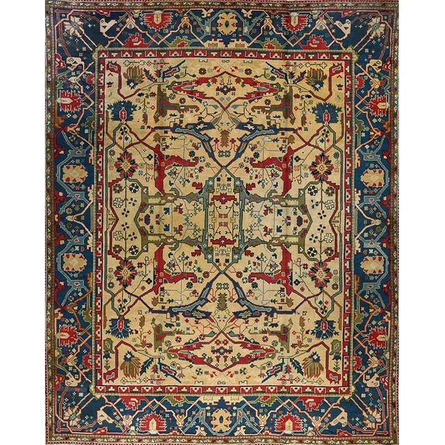 Yellow 1920s Handwoven Turkish Oushak Area Rug For Sale - Image 8 of 8