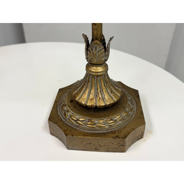 Vintage Lampcrafters Tall Brass Table Lamps With Black Shades, Pair For Sale - Image 10 of 12