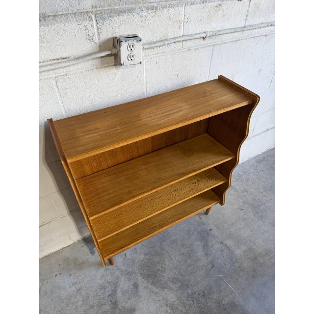 Oak Three-Tier Open Bookcase Danish Mid-Century Modern Display Shelf 1960s For Sale - Image 9 of 9