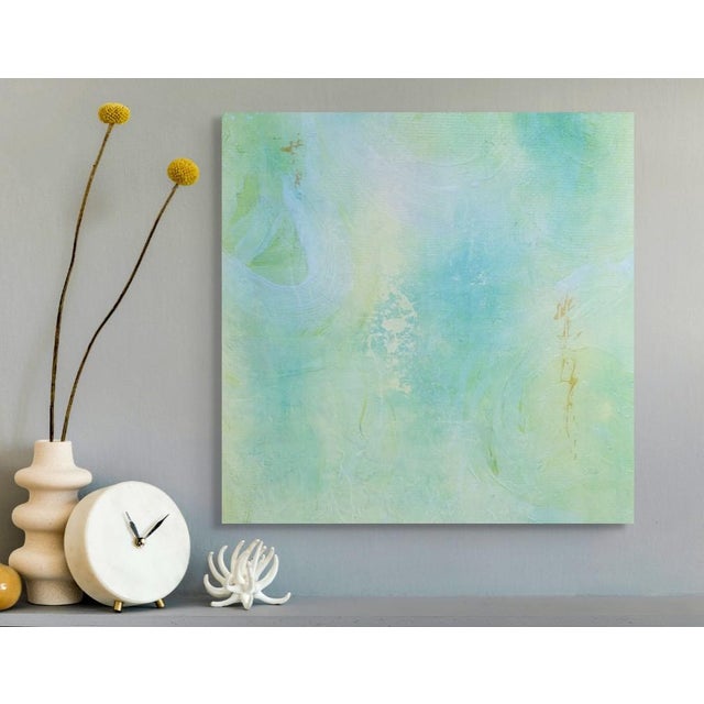 Abstract Soft Blues Original Art Print For Sale - Image 4 of 4