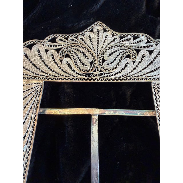 Mid 20th Century Vintage Persian Silver Filigree Wedding Frame For Sale - Image 5 of 13