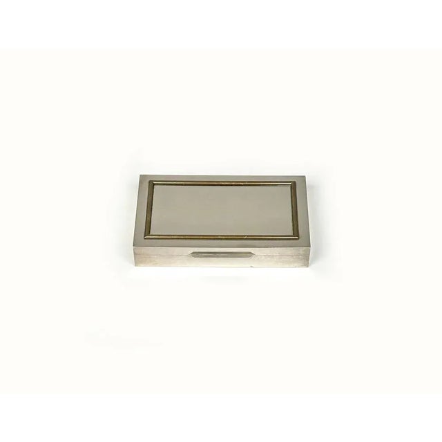 Box in Polished Steel, Brass and Wood from Rue Royale, France, 1970s For Sale - Image 3 of 9
