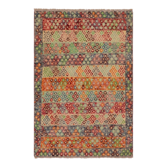 Eclectic Balochi Blue/Gray Wool Rug - 3'2''x5'1'' For Sale