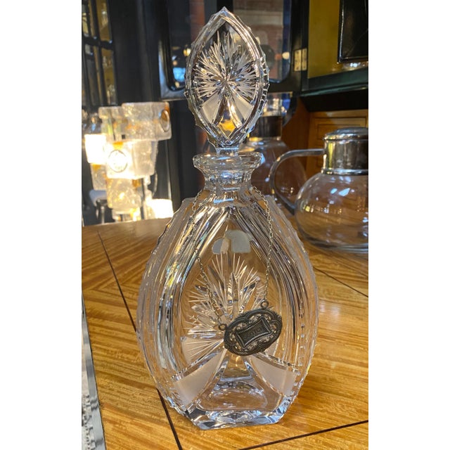 Transparent 1950s Decorative Crystal Bottle Made in Italy For Sale - Image 8 of 8