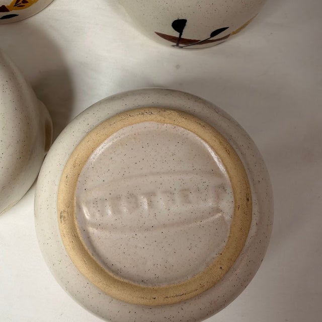 West Bend Vintage Mid Century Modern West Bend Speckled Stoneware Bean Pots - Set of 4 For Sale - Image 4 of 10