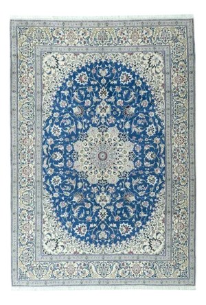 Hand-Knotted Oriental Rug in Blue