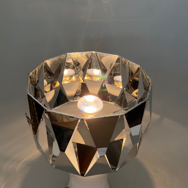 Murano Glass Table Lamp in Chrome, 1970 For Sale - Image 6 of 18