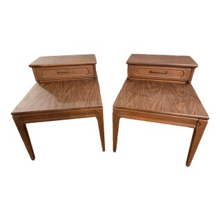 Pair of 1960s Mersman Walnut Step End Tables For Sale