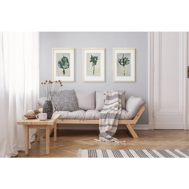 Set of 3 - Organic Modern Original Flower Paintings by Diane Grant Oil and pencil on high quality 'Hahnemuhle' Canvas...