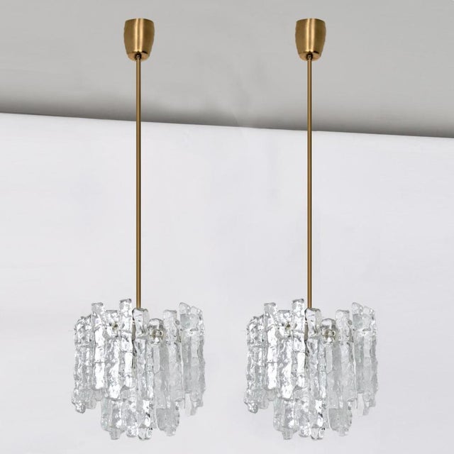 Modern Ice Glass Pendant Light from Kalmar, 1970s For Sale - Image 15 of 16