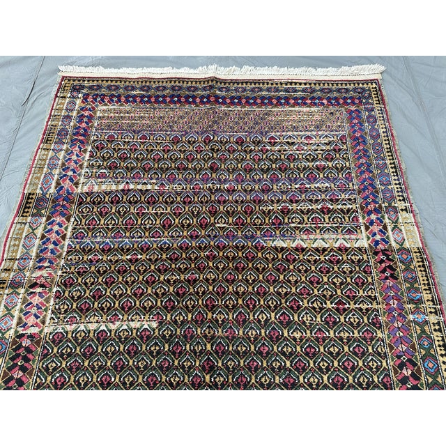 Vintage Baluch Mina Khani Camel Ground Tribal Rug - 6'10" X 5'0" For Sale - Image 9 of 12