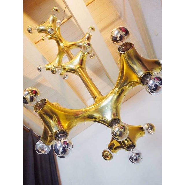 Golden Space Age Foyer Lighting Object from Cosack, 1970s, Germany For Sale - Image 10 of 12