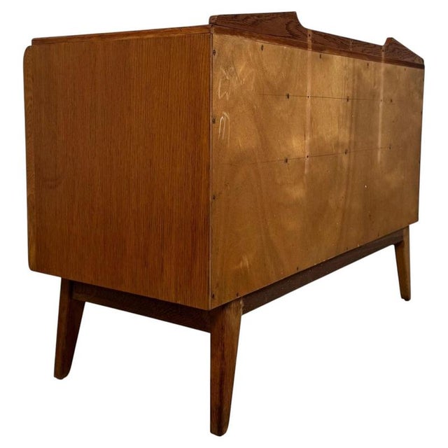 Vintage 20th Century English Golden Oak Low Chest of Drawers For Sale - Image 13 of 15