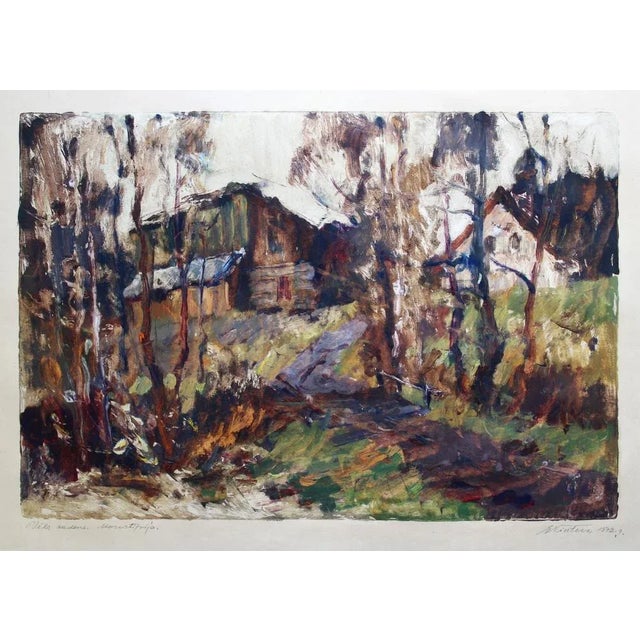 Paper Edgars Vinters, Late Autumn, 1972, Monotype For Sale - Image 7 of 7