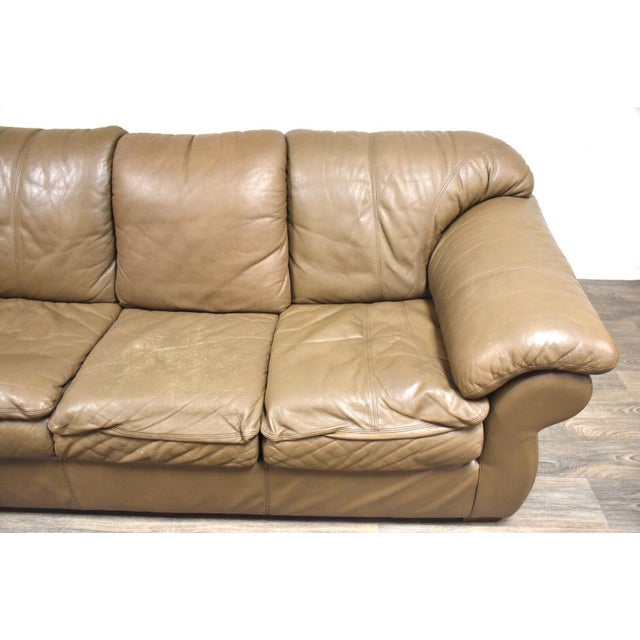 Robinson And Robinson Beige Leather Sofa Chairish