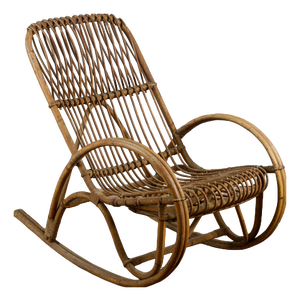 Bamboo and Rattan Rocking Chair, 1960s