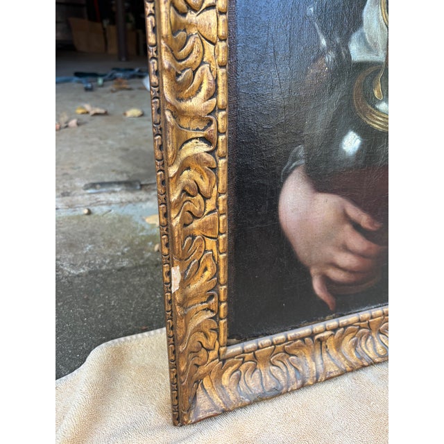 17th Century Framed Oil Painting Italian School Female With Garland of Flowers With Ewer and Cup For Sale - Image 10 of 14