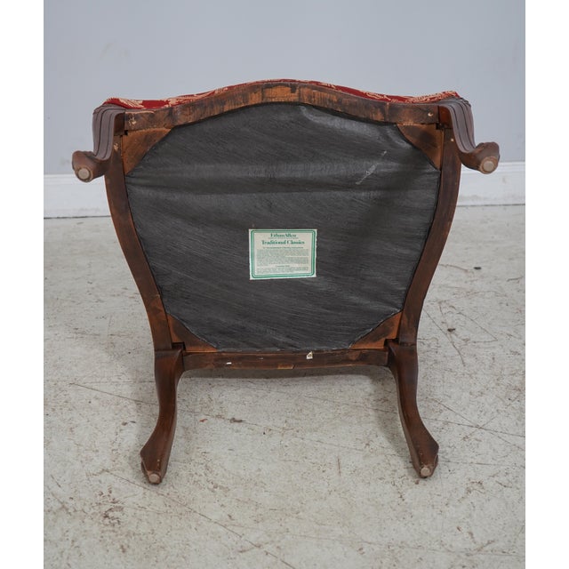 Pair Ethan Allen Damask Upholstered French Open Armchairs Chairish