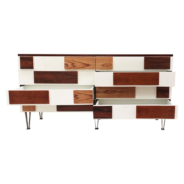 Brown Italian Sideboard in Wood with Steel Legs, 1990 For Sale - Image 8 of 13