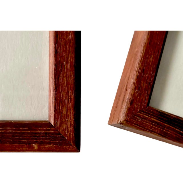 Burnt Orange Vintage Scandinavian Ilse Roempke "Vänner" Printed Textile, Signed and Framed For Sale - Image 8 of 16