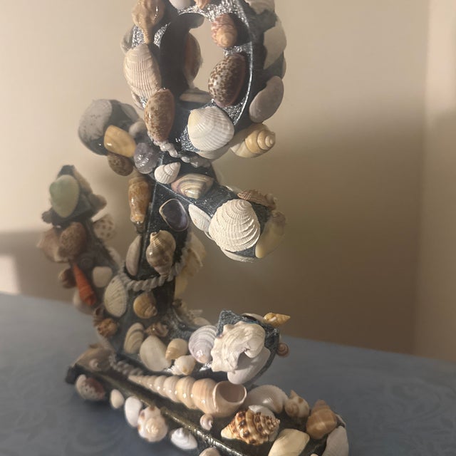 Nautical Anchor Sculpture With Fine Shell Mosaic Cover For Sale In Minneapolis - Image 6 of 12