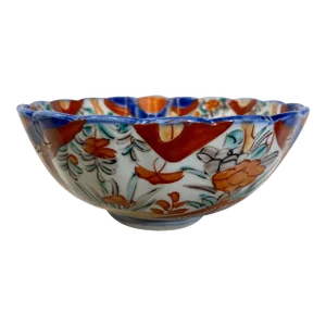Antique Imari Bowl Hand Painted With Floral Arrangements and Butterflies - Circa 1900