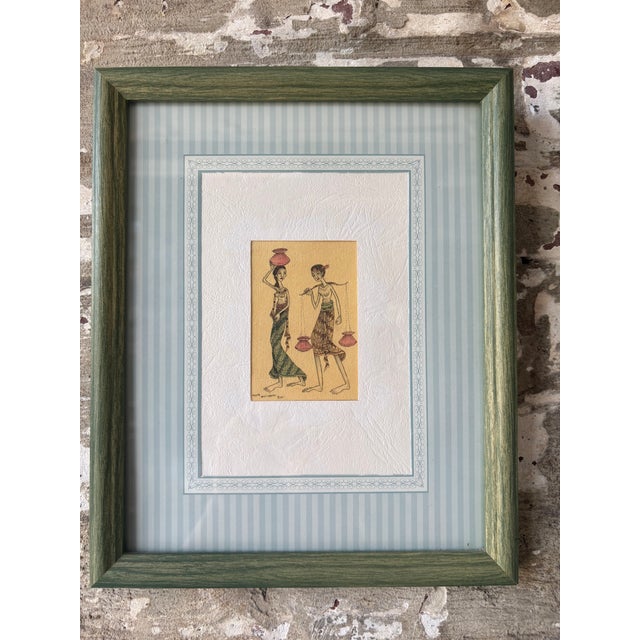 Vintage Framed Indian Miniature Style Prints – Set of 3 For Sale - Image 13 of 16