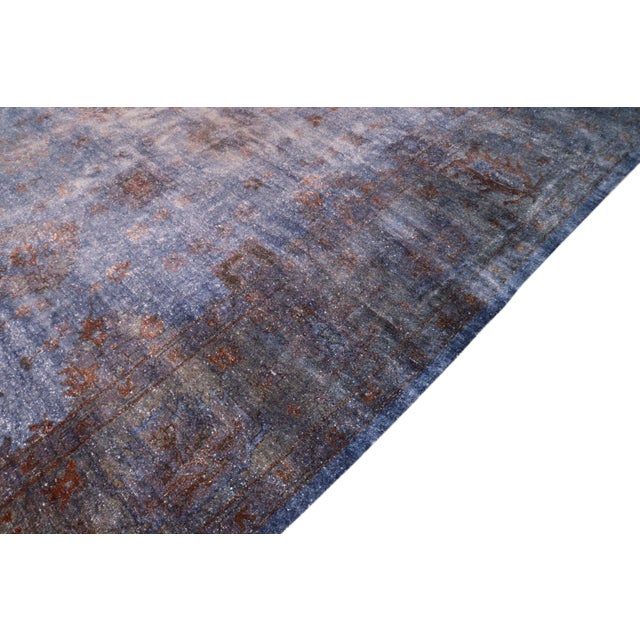 Pasargad Home Overdye Purple Wool Area Rug, 11'11'' X 12' 4'' For Sale - Image 4 of 6