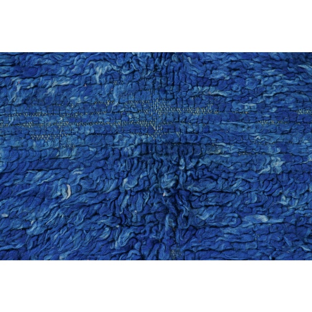 Moroccan Vintage Moroccan Rug in Cobalt Blue and Orange Tones - Rug & Kilim For Sale - Image 3 of 7