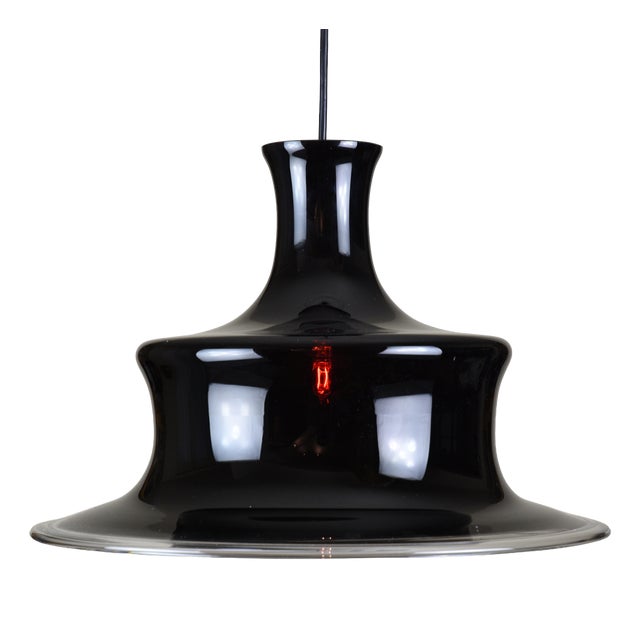 Sonate 2 Pendant Light in Aubergine Glass by Michael Bang for Holmegaard, 1978 For Sale