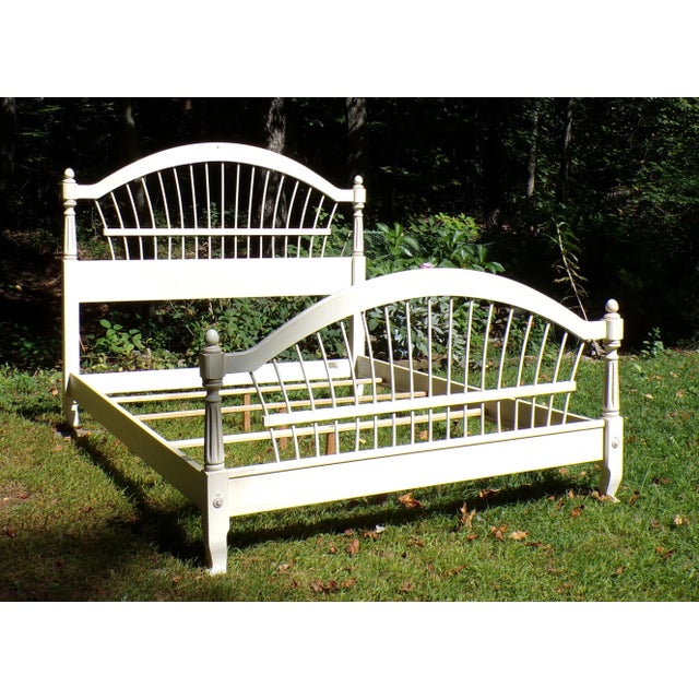 Vintage Ethan Allen Country French Wheatback Queen Bed Frame For Sale - Image 12 of 15