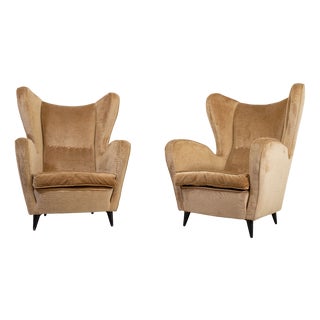 Set of Vintage Italian Bergere Armchairs, 1950 For Sale